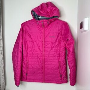 Columbia Women's Pink Hooded  lightweight Jacket with pink ribbon